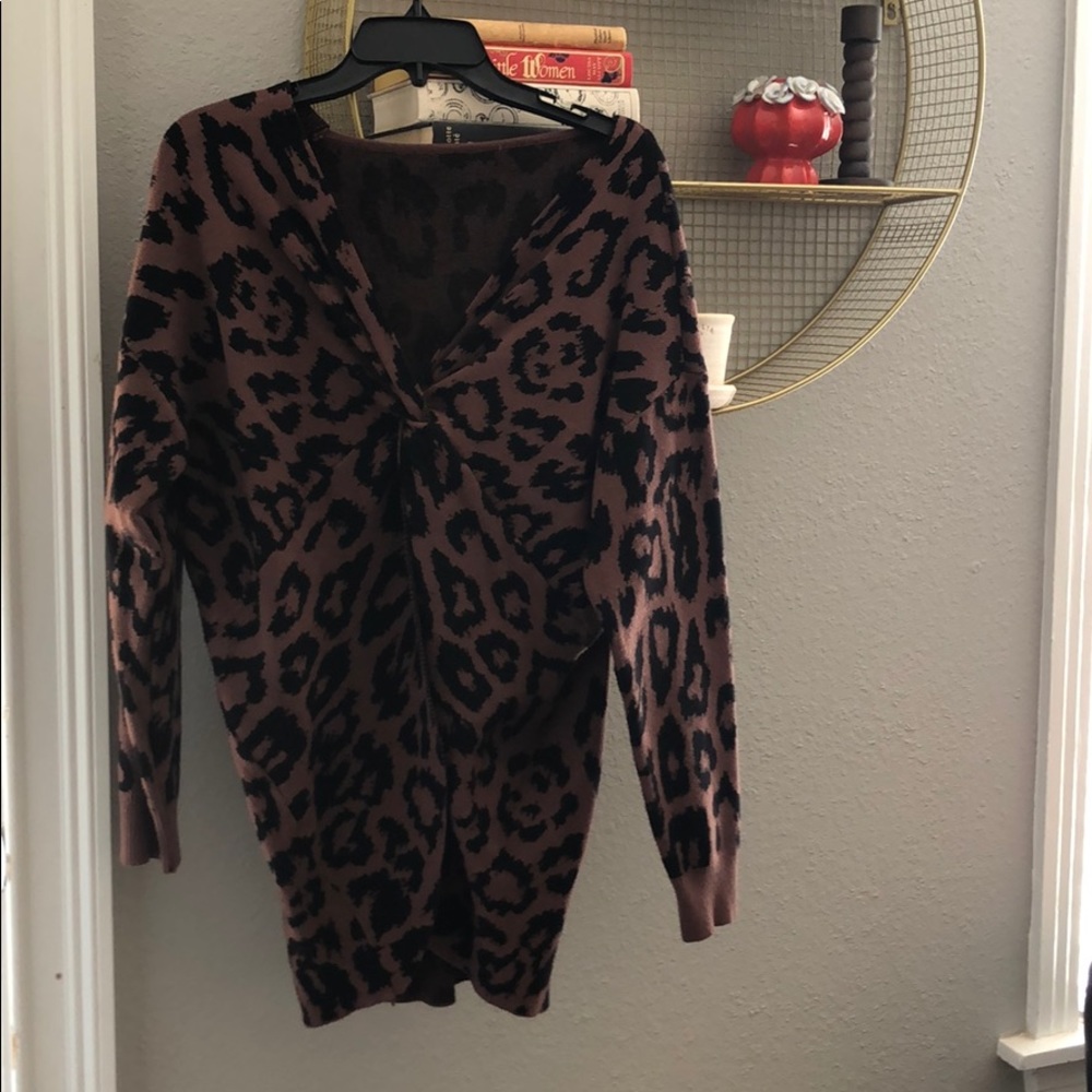Animal Print Pullover Cardigan